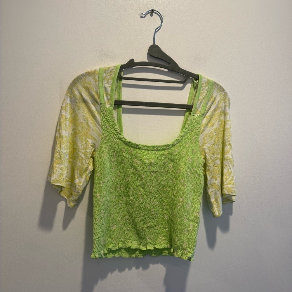 Free People Marigold Smocked Crop Top